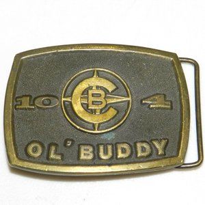 Vintage 1976 CB 10 4 Ol’ Buddy Belt Buckle Bronze Color